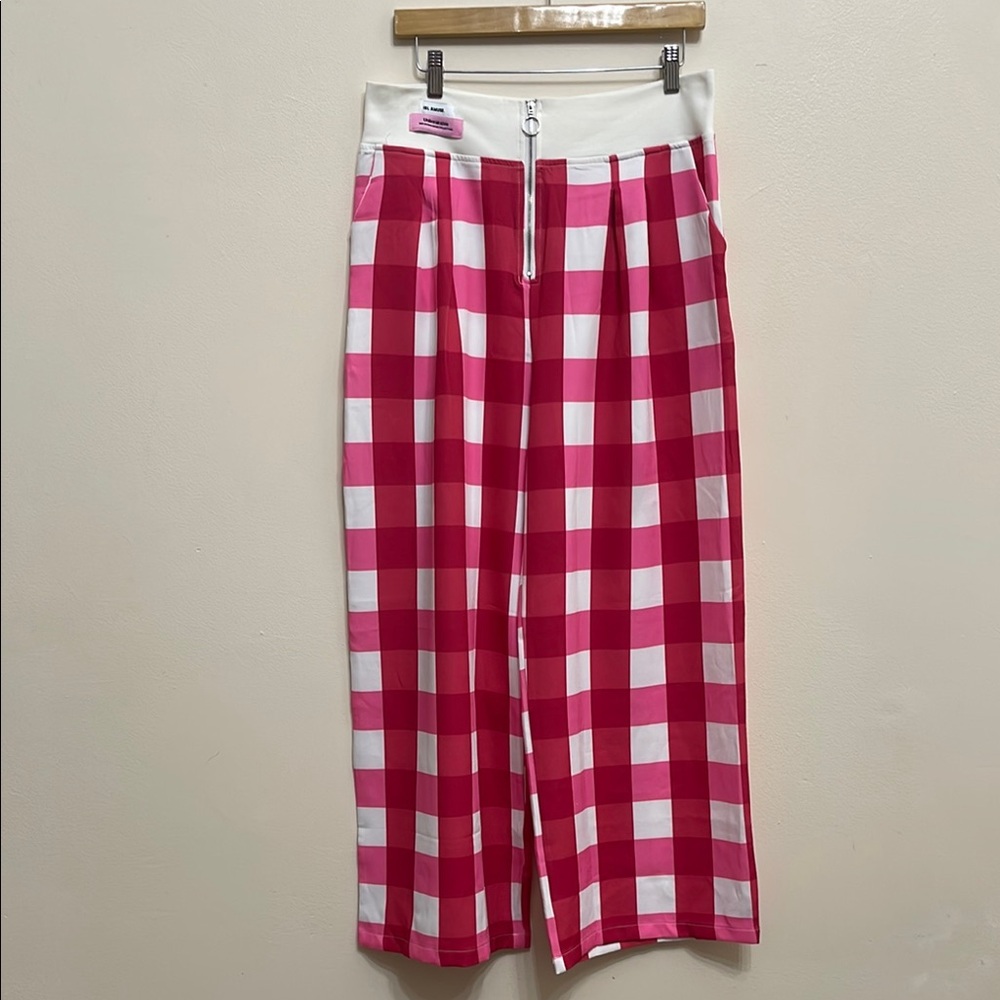 IBL AMUSE Pink and White Checkered Pants
